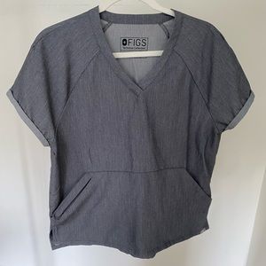 FIGS scrub top graphite size M dolman sleeve oversized boxy shirt